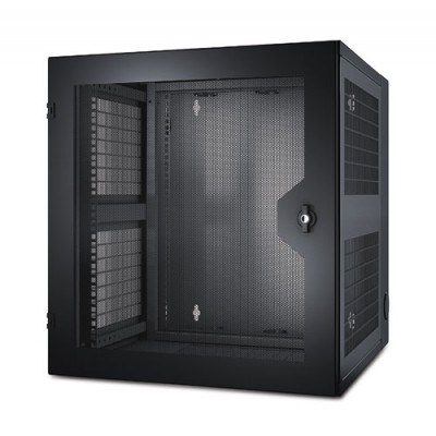 APC AR100HD Перфорированная передняя дверца для шкафа NetShelter WX 13U с вертикальными направляющими с нарезными отверстиями, черная