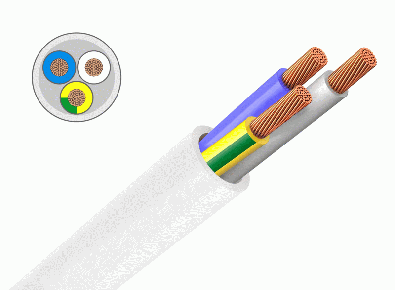 Медный провод 3х0,75 виниловый скрученный