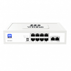 PoE-коммутатор WK-PS310 оснащён 8 PoE-портами 10/100/1000 Мбит/с и 2 uplink-портами 10/100/1000 Мбит/с RJ45. Поддерживает режим расширения до 250 м, Port VLAN и функцию PD Alive, которая автоматически перезагружает неоткликающиеся PoE-устройства (включает