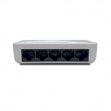 Коммутатор 5 портов Gigabit | Пропускная способность 10 Гбит/с / 7,44 Mpps | MAC 2K, Jumbo 15K, Store-and-Forward, Auto MDI/MDIX, IEEE 802.3/802.3u | Настольный/настенный, безвентиляторный (92 × 51 × 21.5 мм, 0.062 кг)
