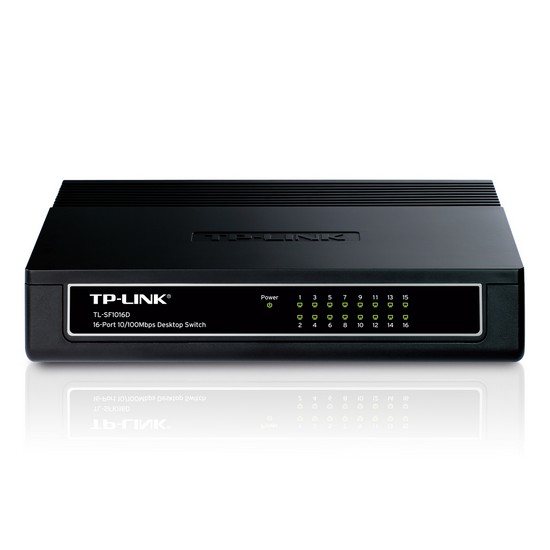 Коммутатор, TP-Link, TL-SF1016D, Настольный, неуправляемый, 16 портов 10/100M RJ45, Корпус пластик