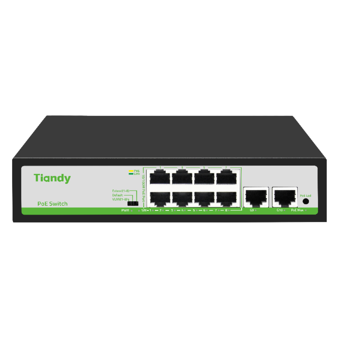 TIANDY TC-P3S010 Spec:H/0820/AT/90 Неуправляемый РоЕ коммутатор, 10 портов 8FE+2GE