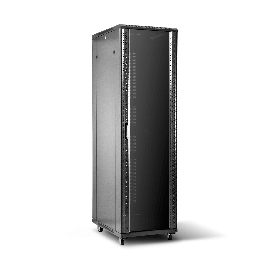 Шкаф коммуникационный, SHIP, 601S.8242.24.100, 124 серия, 19'' 42U, 800*1200*2000 мм, Ш*Г*В, Передняя дверь закалённое стекло с перфорацией по бокам двери, Задняя дверь перфорированная стальная с шестиугольными отверстиями, IP20, Чёрный, (Состоит из 3 час