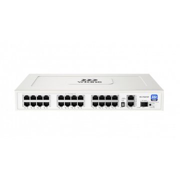 WK-PS227GF PoE Коммутатор неуправляемый PoE-Коммутатор 27 портов (24 × PoE) | 2 × RJ45 1 Гбит/с + 1 × SFP 1 Гбит/с uplink | Мощность PoE 370 Вт | PoE 802.3af/at, бюджет 370 Вт | VLAN, Extend 250 м, PD Alive | Металл, 1U | 0 °C…+40 °C | Питание 230