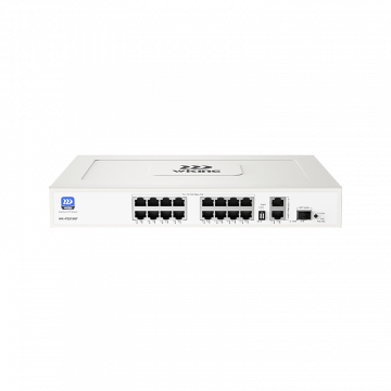 Wi-tek PoE-коммутатор WK-PS219GF оснащён 16 портами PoE 10/100 Мбит/с, 2 uplink-портами 10/100/1000 Мбит/с RJ45 и одним SFP-слотом 1000 Мбит/с. Порт 1 поддерживает Hi-PoE с мощностью до 60 Вт, порты 2–16 — стандарт IEEE 802.3af/at с мощностью до 30 Вт.